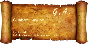 Gumber Andor névjegykártya